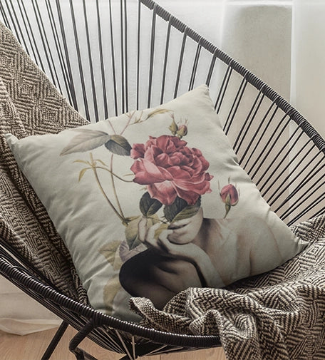 Set of two decorative cushions with fillers, featuring Serenity and Mystique designs, crafted from soft, high-quality fabric with elegant patterns for a cozy and stylish touch.