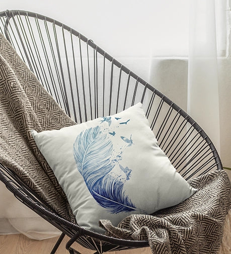 A light and airy cushion with soft, flowing textures and delicate, pastel colors, designed to evoke a sense of ethereal elegance and tranquility.