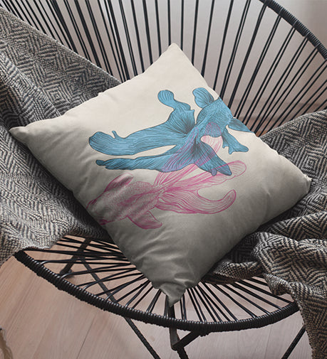 Finscape Stylized Cushion with a flowing, wave-like pattern inspired by oceanic landscapes.