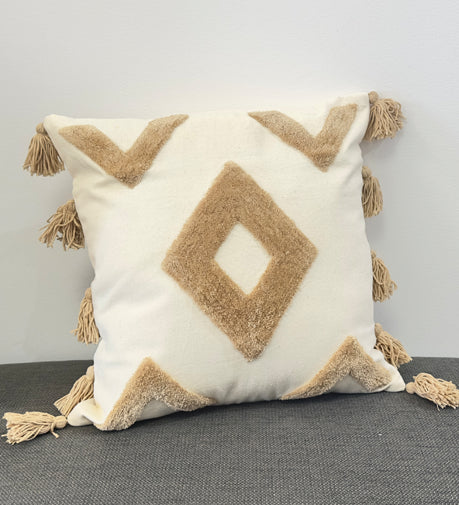 Maze Hand Woven Cushion with an intricate interlaced pattern and rich texture.