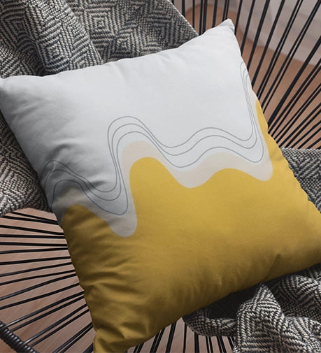 Mellow Yellow stylized cushion featuring a vibrant hue and soft, premium fabric, adding a cheerful and cozy accent to any space.