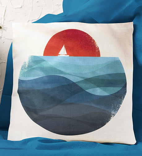 Sail Stylized Cushion with a sleek, modern design and artistic pattern.