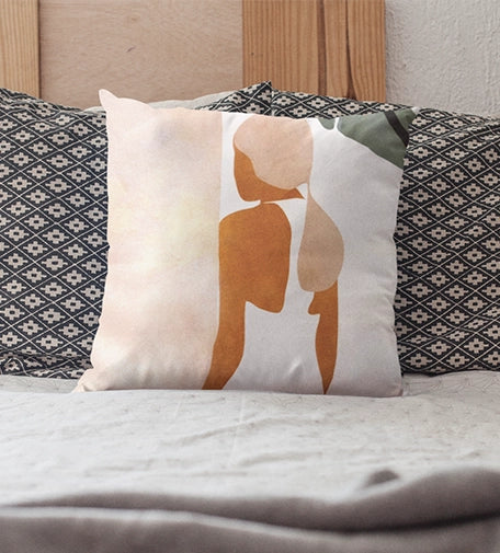 Silhouette Stylized Cushion featuring an elegant, artistic pattern with bold contrasts and soft textures.